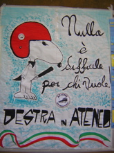 Snoopy fascista all'Università Cattolica, Milano