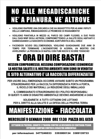 Manifestazione a Napoli il 9 gennaio